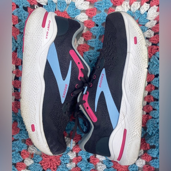 🦌Women’s Brooks Ghost Max Ebony-Open Air-Lilac Rose Restart Running Sneaker Sz 8 - Picture 4 of 11